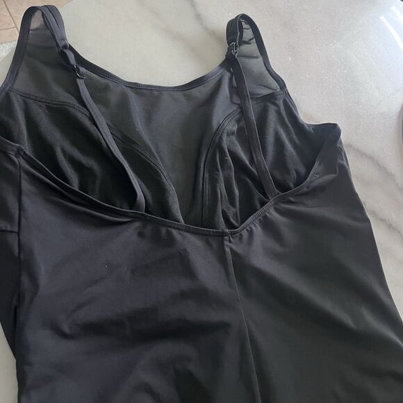 GMB SONSIE by GRACING Women's Plus 24W One Piece Swim Suit Black Sheer Mesh - Picture 5 of 8